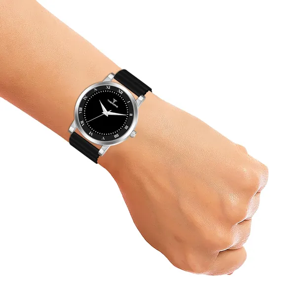Timeworks_Designer_Black_Round_Dial_Men'S_&_Boy'S_Watch_Silicon_Changeable_Strap_With_Smart_Pin