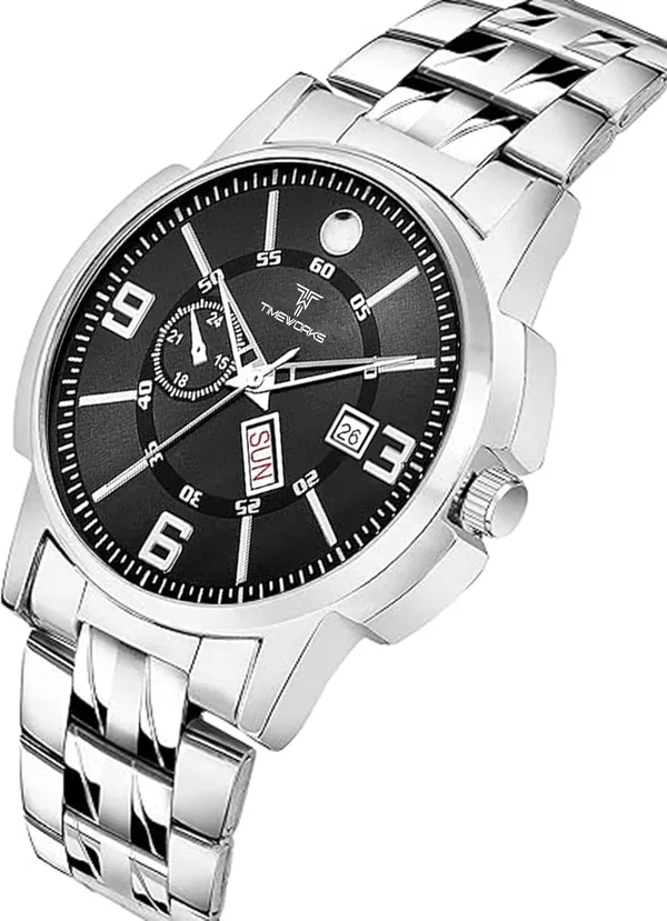 Timeworks_Designer_Day_&_Date_Black_Round_Dial_Men'S_&_Boy'S_Watch
