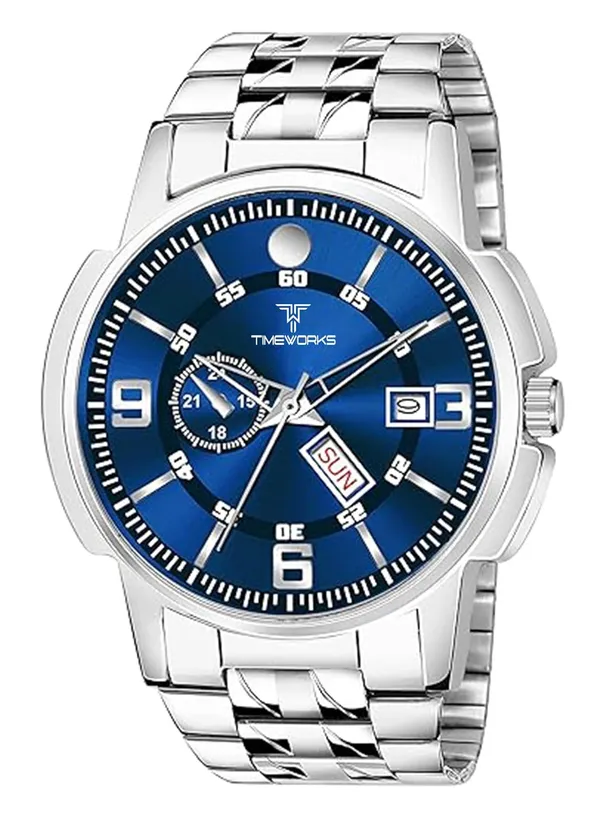 Timeworks_Designer_Day_&_Date_Blue_Round_Dial_Men'S_&_Boy'S_Watch