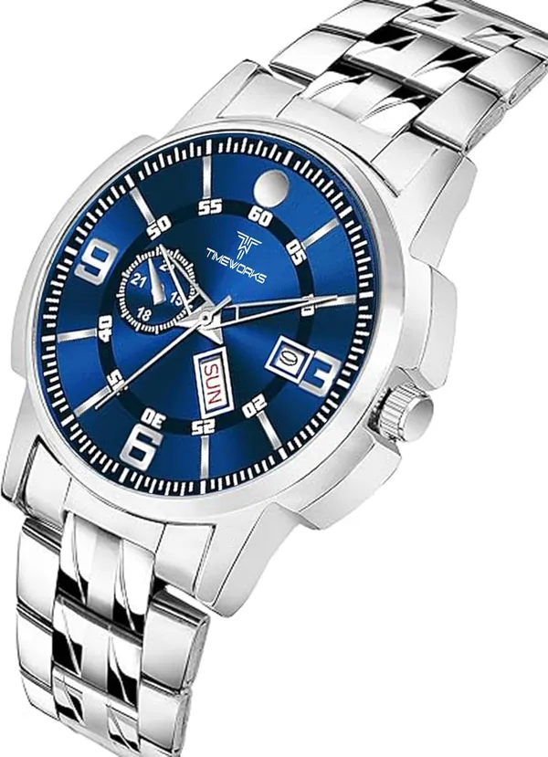 Timeworks_Designer_Day_&_Date_Blue_Round_Dial_Men'S_&_Boy'S_Watch