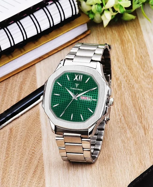 Timeworks_Designer_Green_Dial_Men'S_&_Boy'S_Reactangular_Watch_For_Men