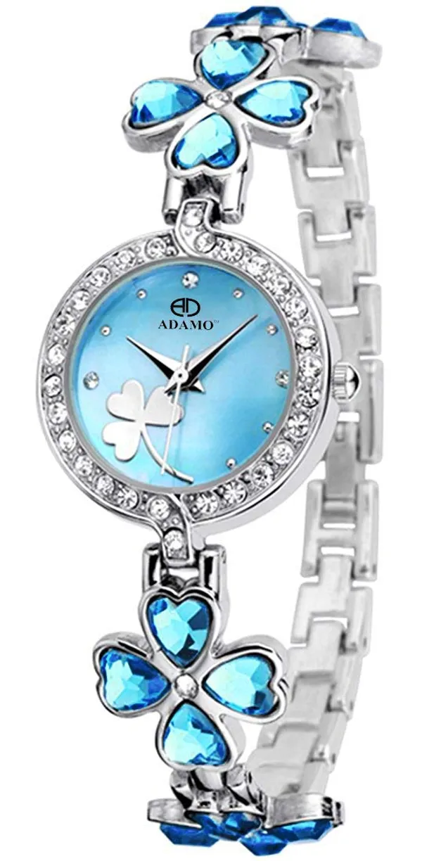 Silver_&_Silver_&_Light_Blue_Designer_Light_Dial_Women_&_Girls_Watch