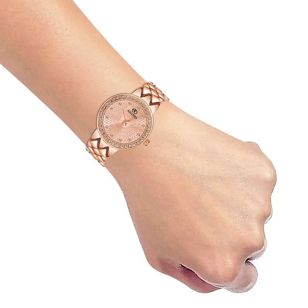 Rose_&_Gold_18K_Plated_Designer_Dial_Women_&_Girls_Watch