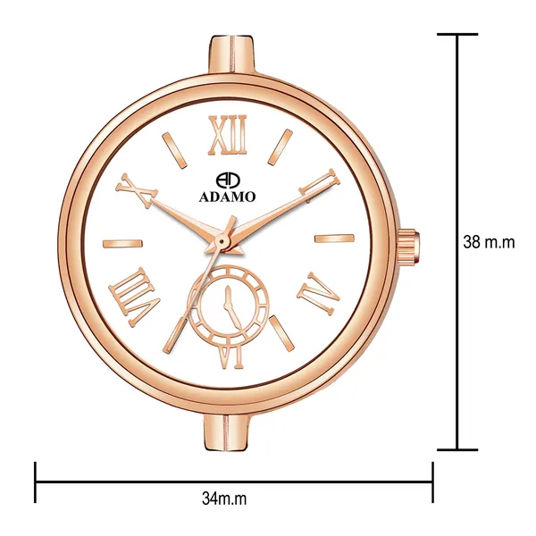 White_&_Rose_Gold_Designer_Dial_Women_&_Girls_Watch