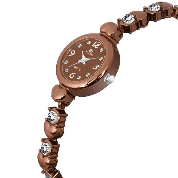Brown_Designer_Round_Shaped_Dial_Women_&_Girls_Watch