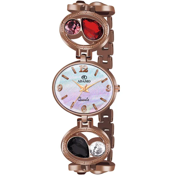 Brown_With_Rose_Gold_Designer_Dial_Women_&_Girls_Watch