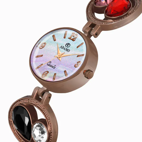 Brown_With_Rose_Gold_Designer_Dial_Women_&_Girls_Watch