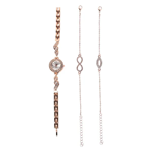 Rose_Gold_&_White_Branded_Watches_For_Women_With_Bracelet_And_Anklet_Payal_Gift_Set/Gift_Combo_For_Women_And_Watches_For_Girl_(Combo_Of_3)
