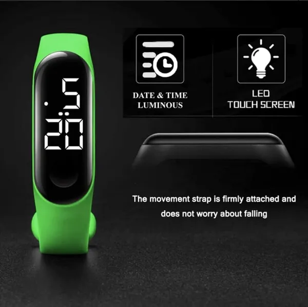 Green_Strawberry_Digital_Dial_Stylish_And_Fashionable_Wrist_Watch_Led_Band_For_Kids,_Colourrful_Cartoon_Character_Super_Hero_Waterproof_Watch_For_Boys_&_Girls