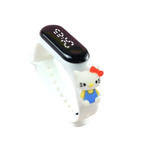 White_Kitti_Digital_Dial_Stylish_And_Fashionable_Wrist_Smart_Watch_Led_Band_For_Kids,_Colourrful_Cartoon_Character_Super_Hero_Waterproof_Watch_For_Boys_&_Girls