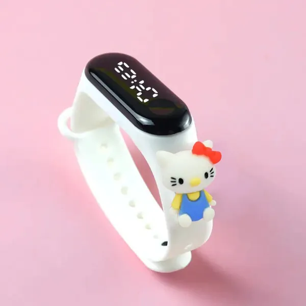 White_Kitti_Digital_Dial_Stylish_And_Fashionable_Wrist_Smart_Watch_Led_Band_For_Kids,_Colourrful_Cartoon_Character_Super_Hero_Waterproof_Watch_For_Boys_&_Girls