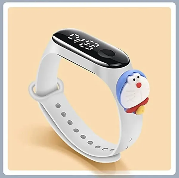 White_Doraemon_Digital_Dial_Stylish_And_Fashionable_Wrist_Smart_Watch_Led_Band_For_Kids,_Colourrful_Cartoon_Character_Super_Hero_Waterproof_Watch_For_Boys_&_Girls