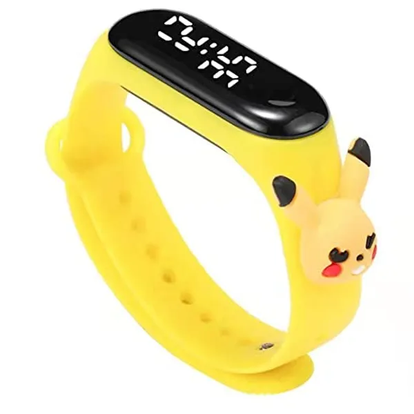 Yellow_Pickachu_Digital_Dial_Stylish_And_Fashionable_Wrist_Smart_Watch_Led_Band_For_Kid,_Colourrful_Cartoon_Character_Super_Hero_Waterproof_Watch_For_Boys_&_Girls