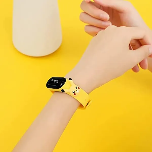 Yellow_Pickachu_Digital_Dial_Stylish_And_Fashionable_Wrist_Smart_Watch_Led_Band_For_Kid,_Colourrful_Cartoon_Character_Super_Hero_Waterproof_Watch_For_Boys_&_Girls