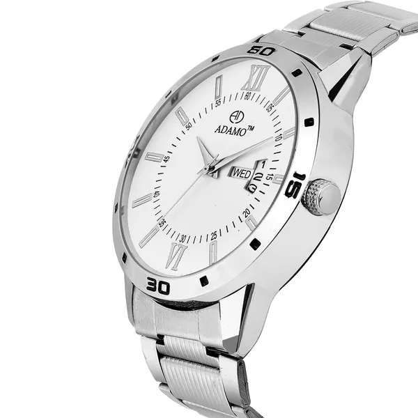 Silver_&_White_Designer_Dial_Day_&_Date_Men_&_Boys_Watch
