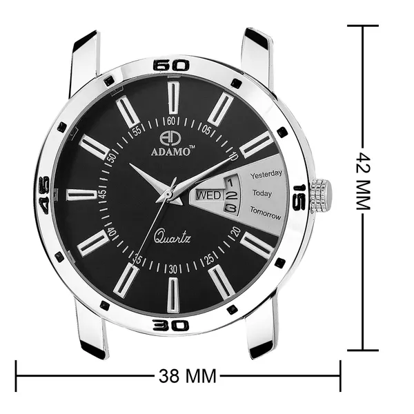 Silver_&_Black_Designer_Dial_Day_&_Date_Women_&_Girls_Watch