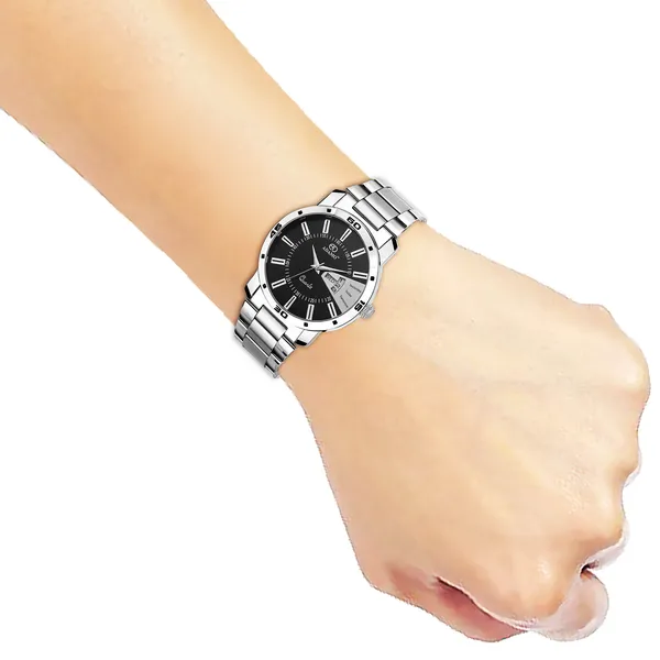 Silver_&_Black_Designer_Dial_Day_&_Date_Women_&_Girls_Watch