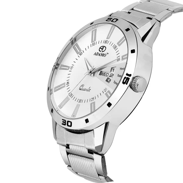 Silver_&_White_Designer_Dial_Day_&_Date_Men_&_Boys_Watch
