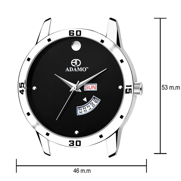 Silver_&_Black_Designer_(Day_&_Date)_Men_Wrist_Watch
