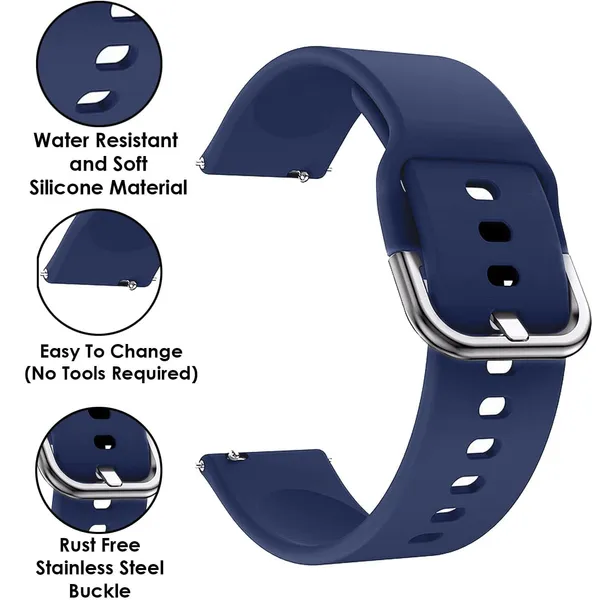 Blue_&_Black_22Mm_Watch_Strap_Compatible_For_Phoenix_Ultra/Phoenix/Pulse_2/Xtend_Pro/Xtend_Call_And_All_22Mm_Wristwatch_And_Smartwatches_-P12BIB09-