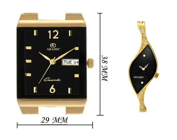 Gold_&_Black_Couple_Combo_Dial_Day_&_Date_Men_&_Women_Watch_1918YM02-