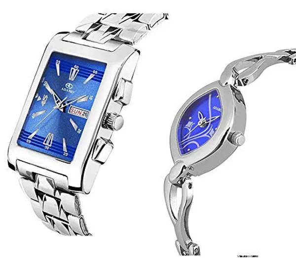 Silver_&_Blue_Couple_Combo_Dial_Day_&_Date_Men_&_Women_Watch_843SSM05-