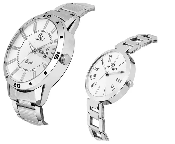 Silver_&_White_Couple_Combo_Dial_Men_&_Women_Watch_A814SM01-