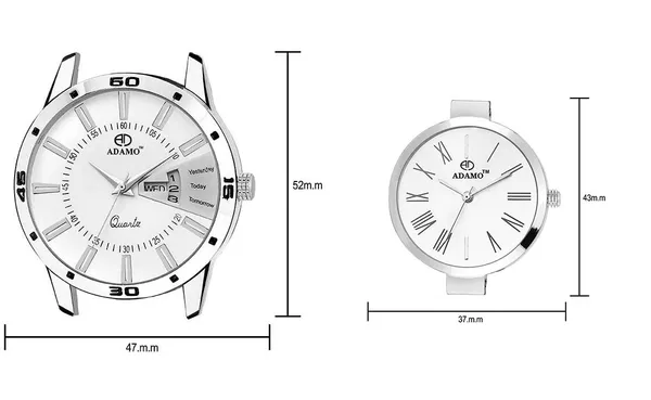 Silver_&_White_Couple_Combo_Dial_Men_&_Women_Watch_A814SM01-