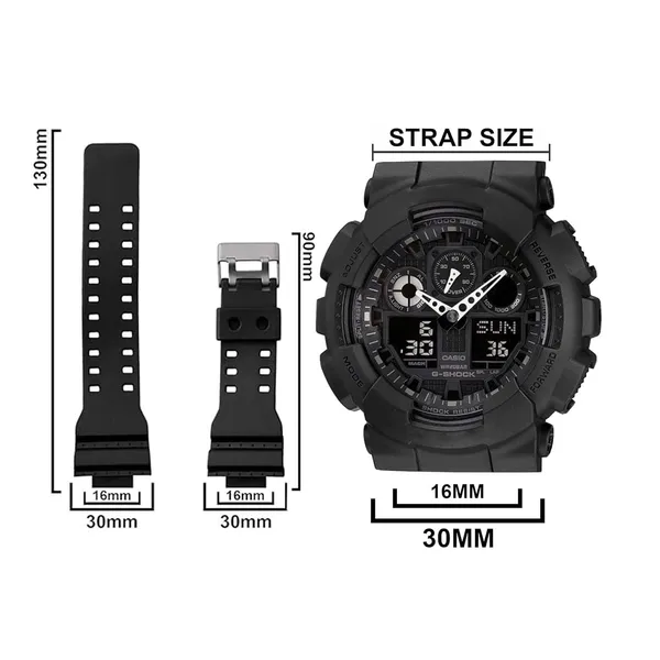Black_16Mm_Resin_Compatible_With_''Casio_Gshock''_Gd120/_Ga100/_Ga110/_Ga110C/_G270_&_Other_Model_Watches
