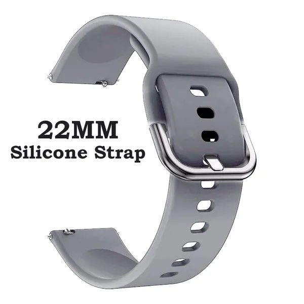 Grey_22Mm_Watch_Strap_Compatible_For_Phoenix_Ultra/Phoenix/Pulse_2/Xtend_Pro/Xtend_Call_And_All_22Mm_Wristwatch_And_Smartwatches