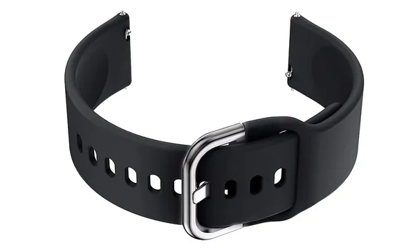 Black_With_Silver_Buckle_22Mm_Watch_Strap_Compatible_For_Phoenix_Ultra/Phoenix/Pulse_2/Xtend_Pro/Xtend_Call_And_All_22Mm_Wristwatch_And_Smartwatches