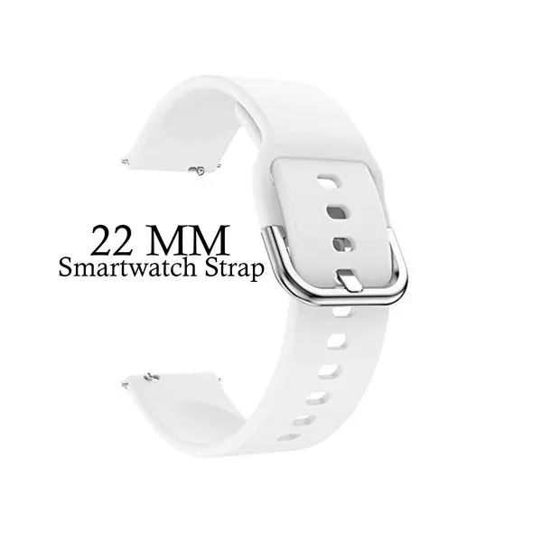 22Mm_White_Watch_Strap_Compatible_For_Phoenix_Ultra/Phoenix/Pulse_2/Xtend_Pro/Xtend_Call_And_All_22Mm_Wristwatch_And_Smartwatches