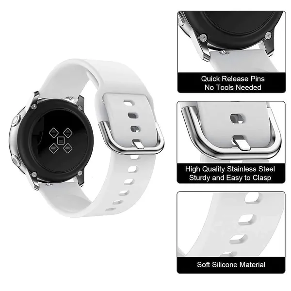 22Mm_White_Watch_Strap_Compatible_For_Phoenix_Ultra/Phoenix/Pulse_2/Xtend_Pro/Xtend_Call_And_All_22Mm_Wristwatch_And_Smartwatches