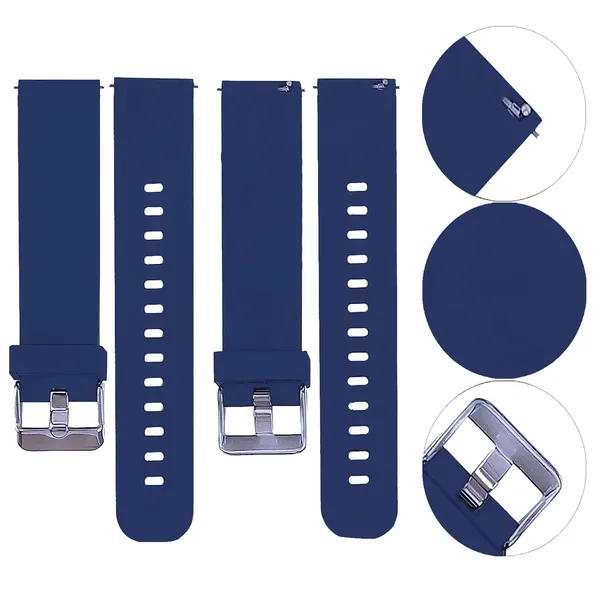 22Mm_Blue_Silicone_Watch_Strap_Compatible_For_Phoenix_Ultra/Phoenix/Pulse_2/Xtend_Pro/Xtend_Call_And_All_22Mm_Wristwatch_And_Smartwatches