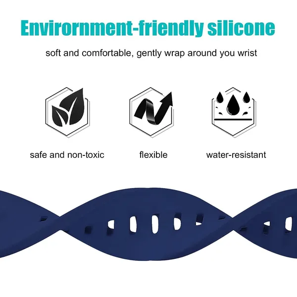 22Mm_Blue_Silicone_Watch_Strap_Compatible_For_Phoenix_Ultra/Phoenix/Pulse_2/Xtend_Pro/Xtend_Call_And_All_22Mm_Wristwatch_And_Smartwatches