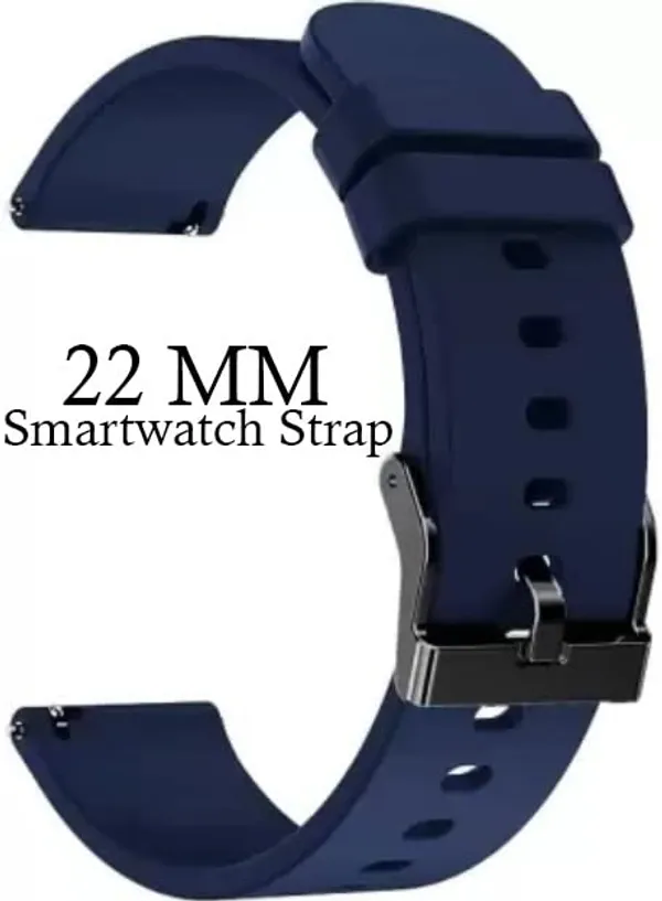 Blue_&_Black_22Mm_Navy_Silicone_Watch_Strap_Compatible_For_Phoenix_Ultra/Phoenix/Pulse_2/Xtend_Pro/Xtend_Call_And_All_22Mm_Wristwatch_And_Smartwatches