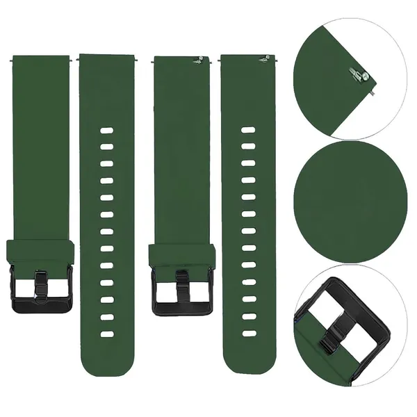 22Mm_Green_Silicone_Watch_Strap_Compatible_For_Phoenix_Ultra/Phoenix/Pulse_2/Xtend_Pro/Xtend_Call_And_All_22Mm_Wristwatch_And_Smartwatches