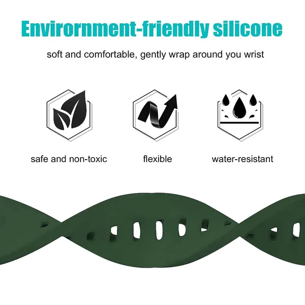 22Mm_Green_Silicone_Watch_Strap_Compatible_For_Phoenix_Ultra/Phoenix/Pulse_2/Xtend_Pro/Xtend_Call_And_All_22Mm_Wristwatch_And_Smartwatches