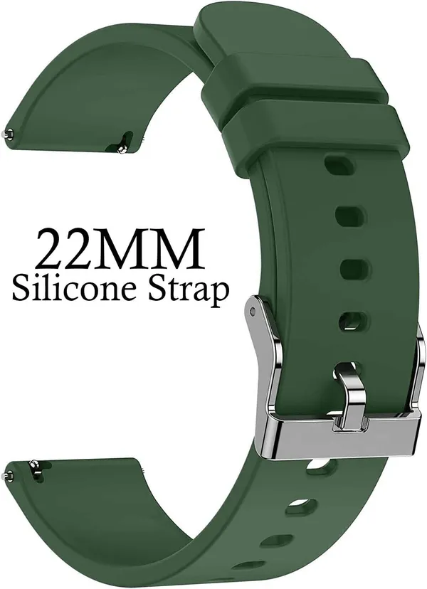 22Mm_Green_Silicone_Watch_Strap_Compatible_For_Phoenix_Ultra/Phoenix/Pulse_2/Xtend_Pro/Xtend_Call_And_All_22Mm_Wristwatch_And_Smartwatches