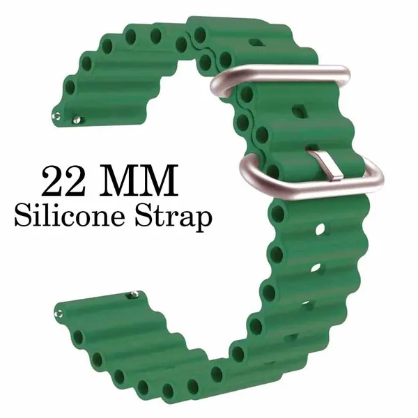 22Mm_Green_Watch_Strap_Compatible_For_Phoenix_Ultra/Phoenix/Pulse_2/Xtend_Pro/Xtend_Call_And_All_22Mm_Wristwatch_And_Smartwatches