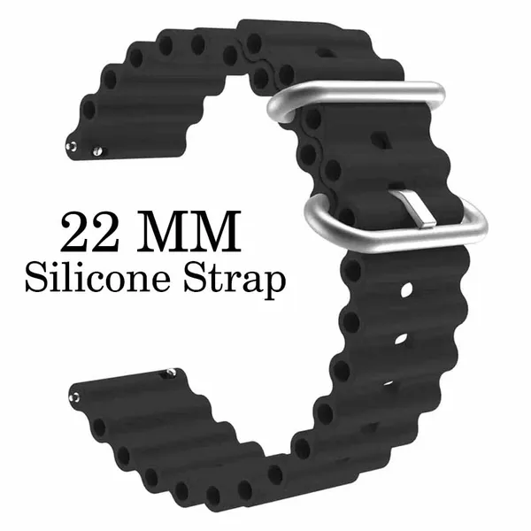 22Mm_Black_Watch_Strap_Compatible_For_Phoenix_Ultra/Phoenix/Pulse_2/Xtend_Pro/Xtend_Call_And_All_22Mm_Wristwatch_And_Smartwatches