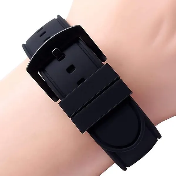 24Mm_Soft_Silicone_Watch_Strap_Loops/Keepers_Holder_Retainer_Loop_Replacement_-_Black_Color_Strap_Loop