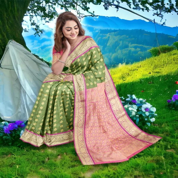 Kanjeevaram_Style_Saree_for_Women,_Fancy_All_Seasonal_Wear