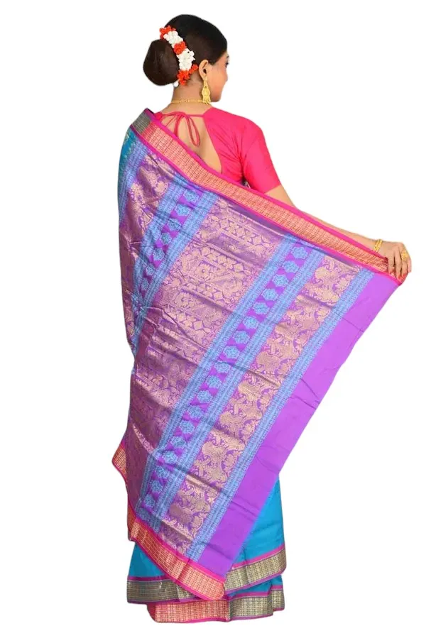 Light_Blue_Art_Silk_Blend_Self_Design_Sambalpuri_Saree_For_Women
