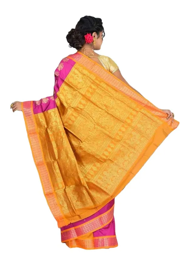 Magenta_Art_Silk_Blend_Self_Design_Sambalpuri_Saree_For_Women