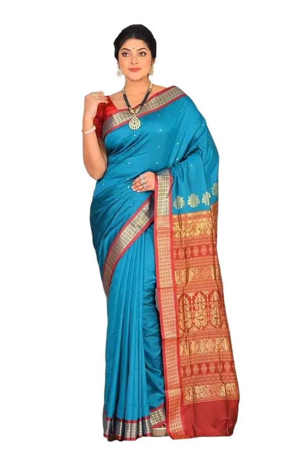 Blue_Art_Silk_Blend_Self_Design_Sambalpuri_Saree_For_Women