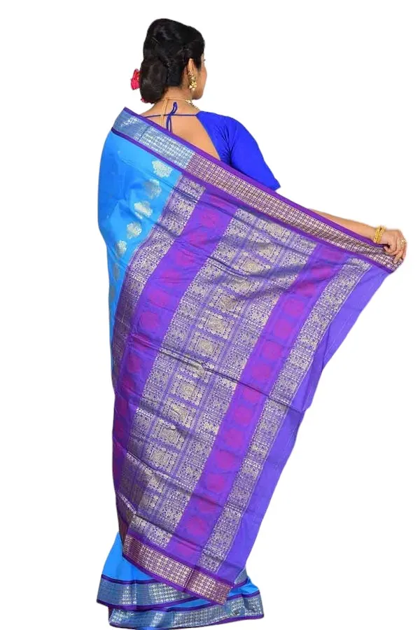 Light_Blue_Art_Silk_Blend_Self_Design_Sambalpuri_Saree_For_Women