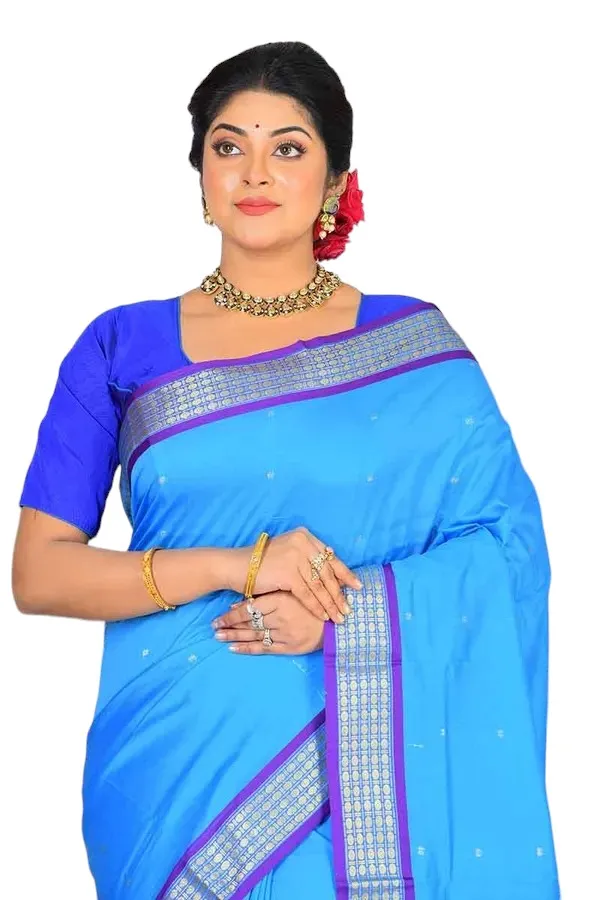 Light_Blue_Art_Silk_Blend_Self_Design_Sambalpuri_Saree_For_Women
