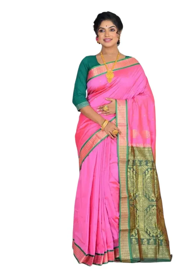 Pink_Art_Silk_Blend_Self_Design_Sambalpuri_Saree_For_Women