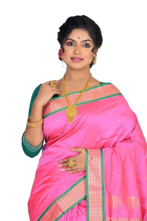 Pink_Art_Silk_Blend_Self_Design_Sambalpuri_Saree_For_Women